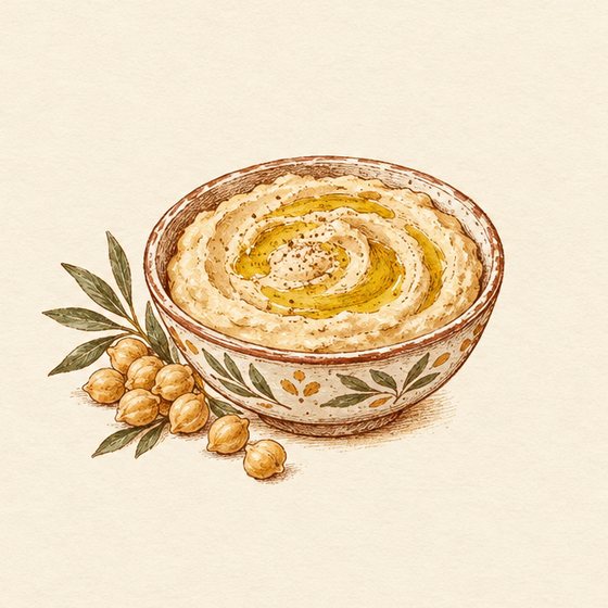 Illustration of Plain Hummus